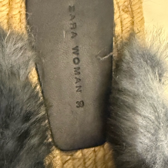 Zara  Faux Fur Platform Espadrilles Slides 39 - Picture 8 of 11